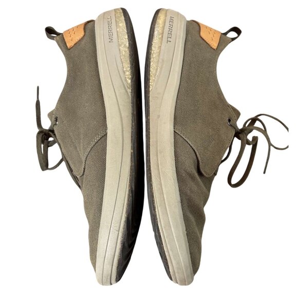 Merrell Mens Olive Canvas Lace-Up Shoes Size 11 Casual Outdoor Style Durable - Picture 1 of 7